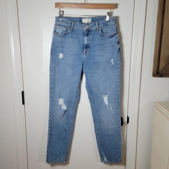 Current/Elliott Original Boyfriend Jeans | Distressed Denim | Relaxed | Size 28 - Picture 1 of 9